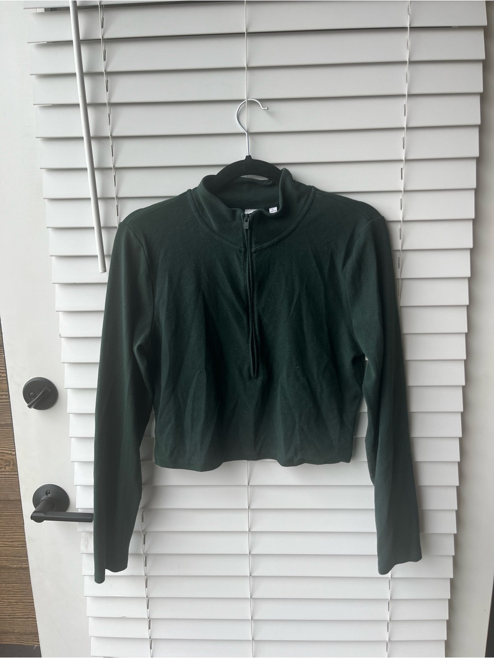 Cropped Aritzia / Sunday Best Dark Green Quarter-Zip Pullover